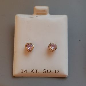 14k small heart earrings
